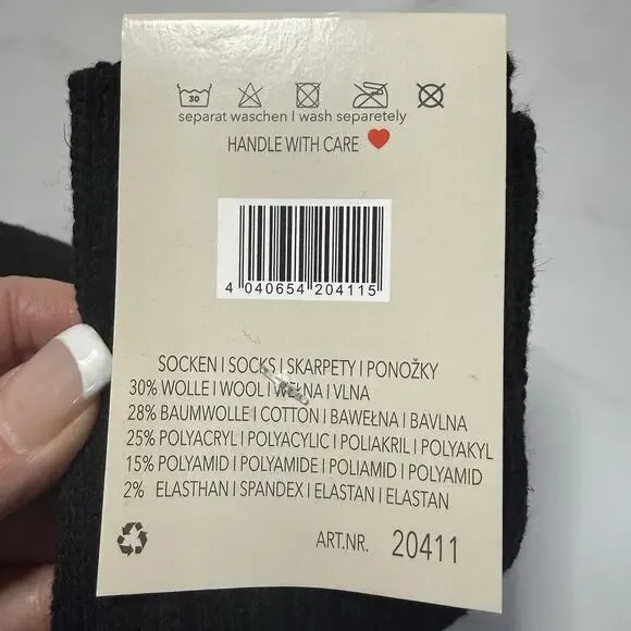 Norweger Socken 3 Pairs Heavy Wool Blend Men’s Socks Size 47/50 US XL BLACK NEW - Picture 3 of 3